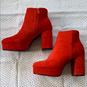 Nasty Gal Faux Suede Platform Booties